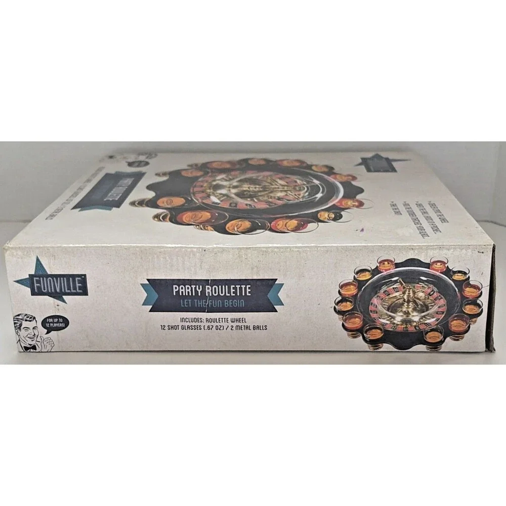 Funville Party Roulette Drinking Game Set New Sealed Shot Glasses Wheel